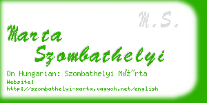 marta szombathelyi business card